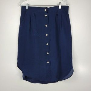 Madewell Size Large 100% Silk Island Silk Skirt Lined Pockets New